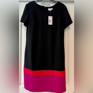 NWT Tahari Black and Pink size 14 short sleeve dress.